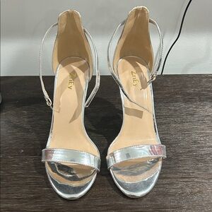 Ziley Silver Strappy Heels